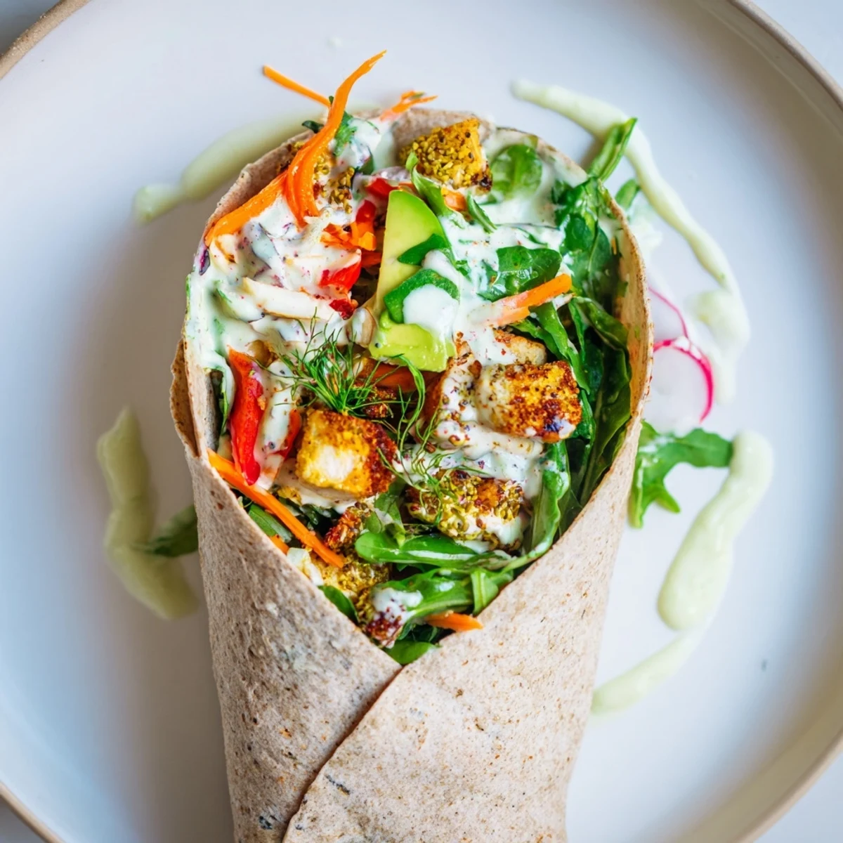 Poppy-Inspired Chicken Salad Wraps, filled with colorful veggies and creamy dressing, perfect for lunch.