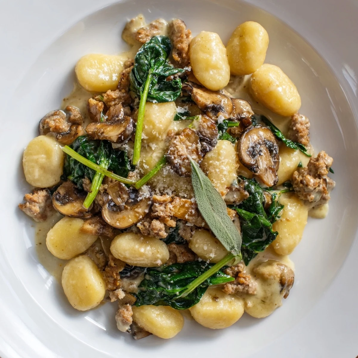 Woodsy Sausage Mushroom Gnocchi
