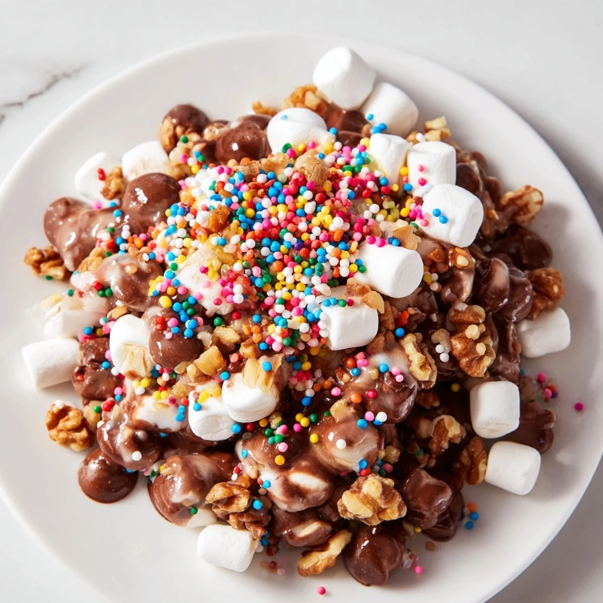 Warm, gooey chocolate chips and mini marshmallows heap in a quick and delightful dessert.