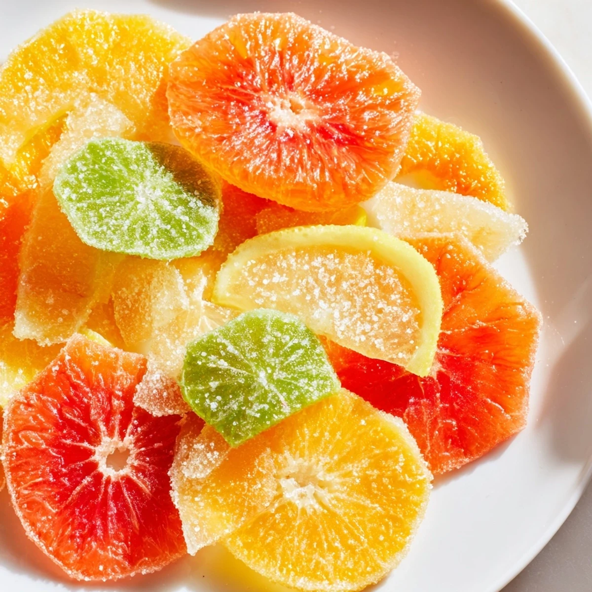 Close-up of colorful citrus slices for mocktails, ready to brighten any refreshing beverage.