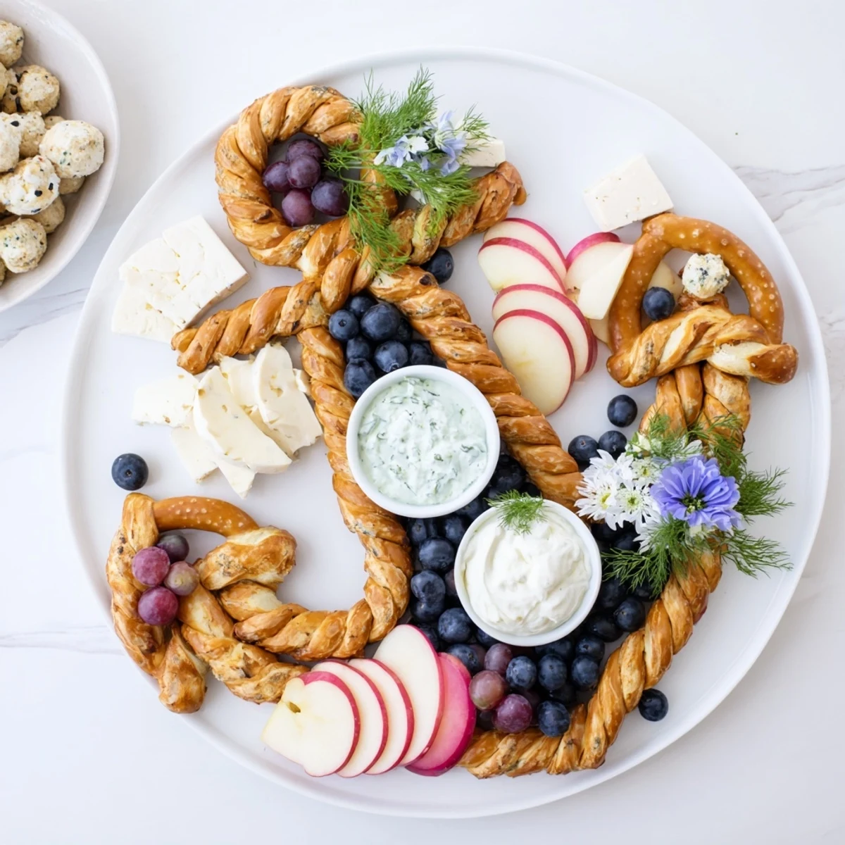 A beautifully arranged Anchor Maritime Board with blue accents, ideal for a summer gathering.