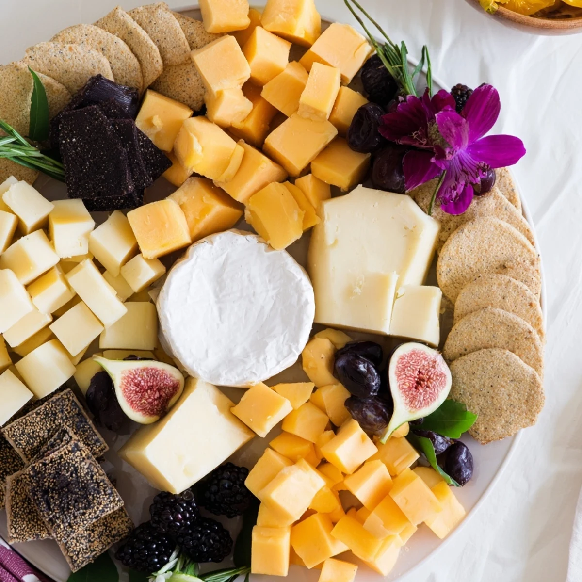 This Ghostly Outline Halloween Charcuterie Board features an edible art ghost with vibrant ingredients surrounding it.