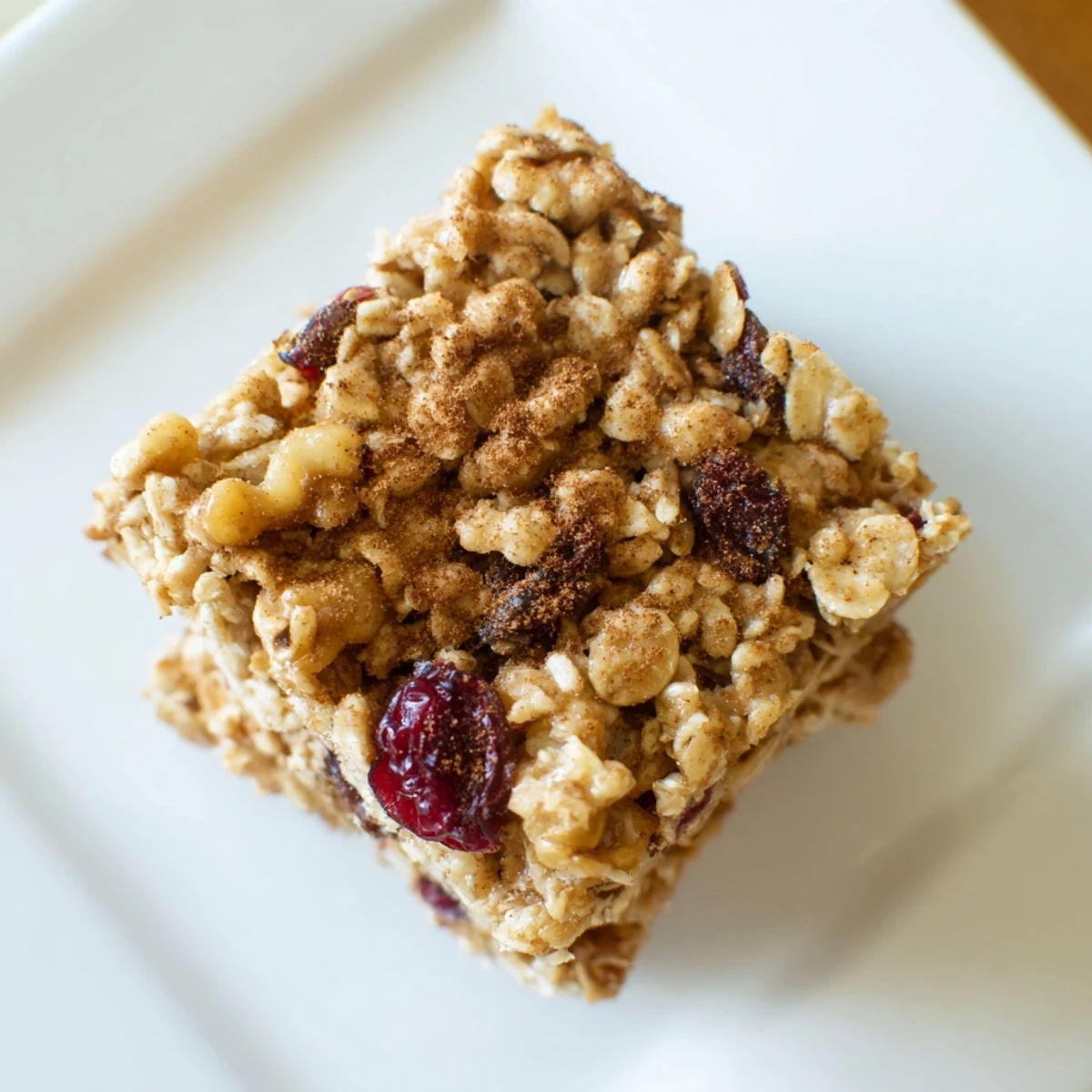 Golden brown Maple Cinnamon Oatmeal Bars, perfectly baked and ready to enjoy for breakfast.