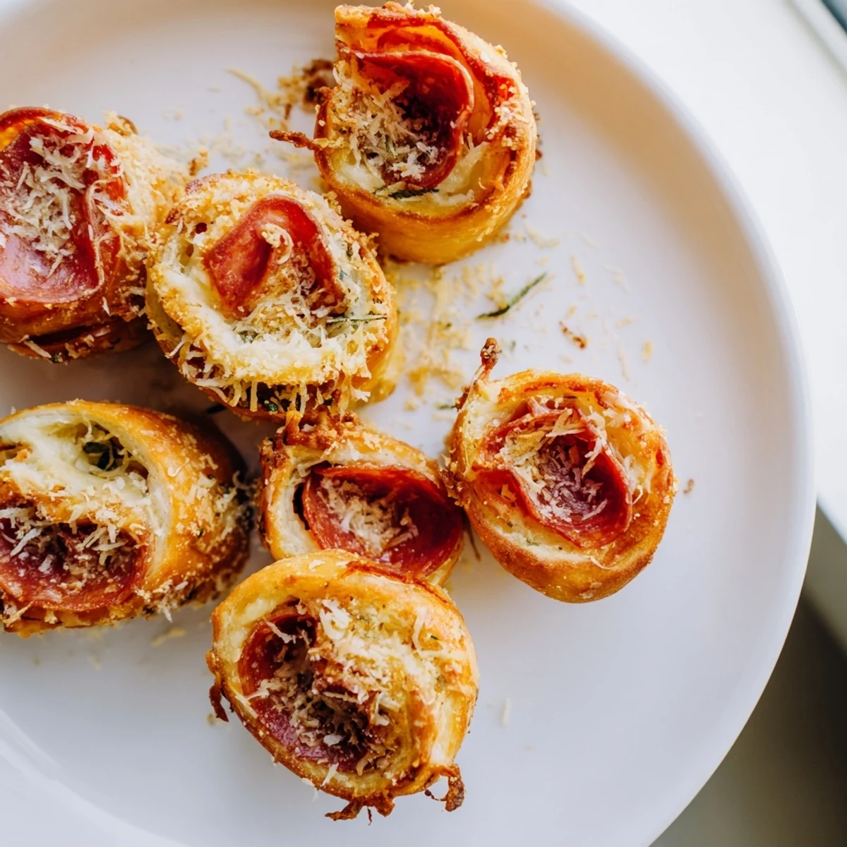 Irresistible air fryer pizza rolls, showing the melted cheese inside and a golden crust.