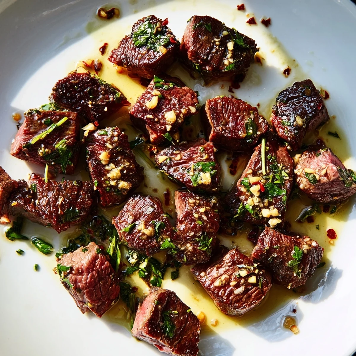 Tender garlic butter steak bites, cooked to perfection, showcasing a quick and delicious meal.