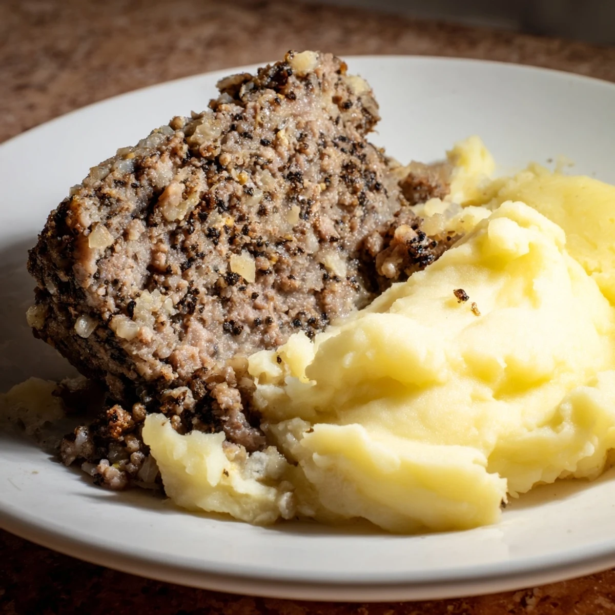 Steaming Scottish haggis, savory and spiced, served alongside mashed neeps and tatties for a hearty meal.