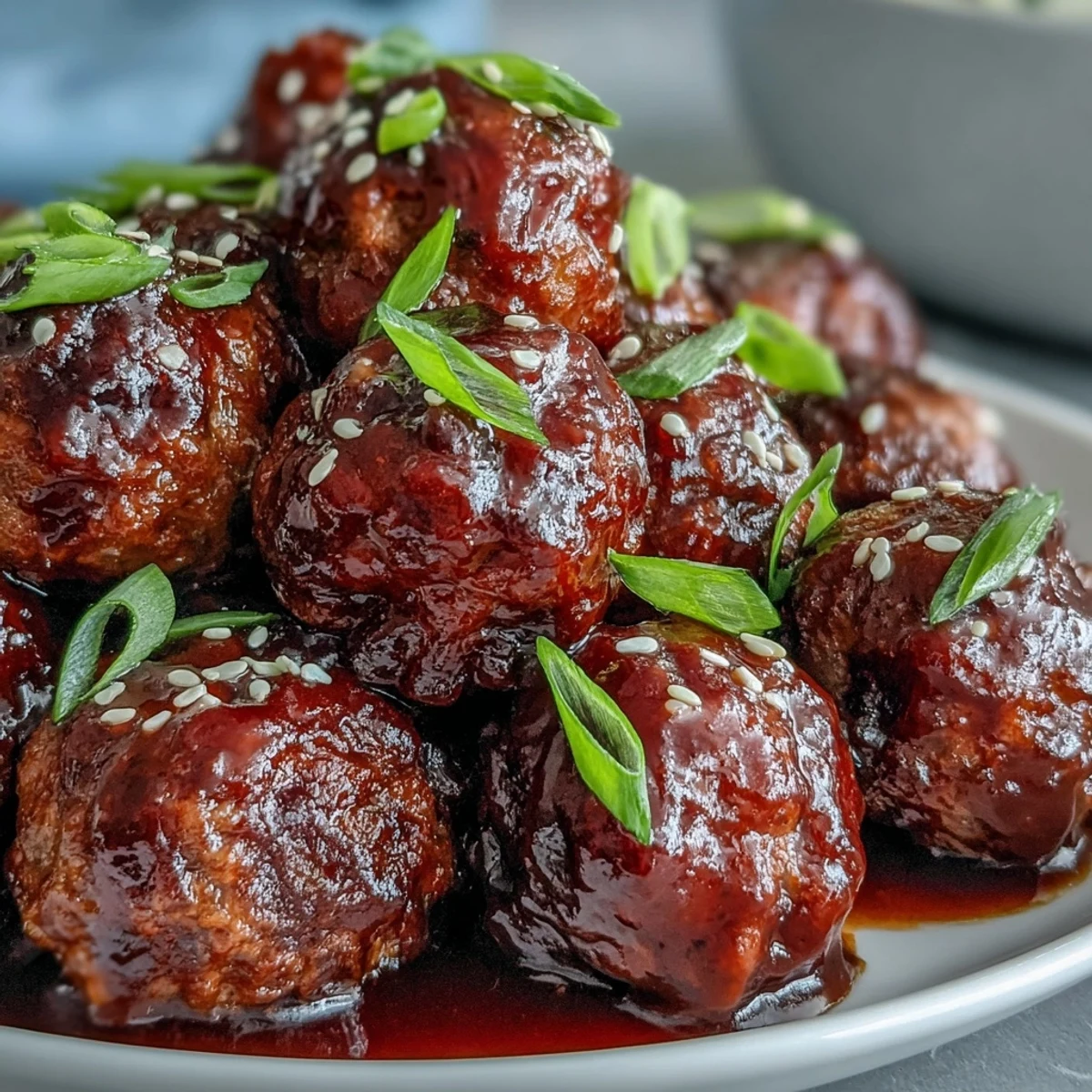 Easy Sweet and Sour Crock Pot Meatballs coated in sticky orange sauce and sesame seeds, served from a slow cooker.