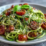 Zucchini Noodles Pesto Tomatoes