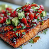 Grilled Salmon with Strawberry Avocado