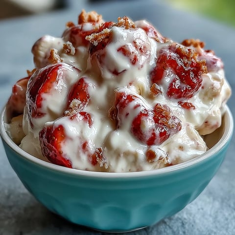 Creamy Strawberry & Banana Yogurt Clusters on a tray, topped with crisp freeze-dried fruit.