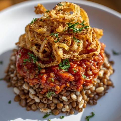 Egyptian Koshari Layered Dish