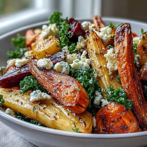 Massaged kale and caramelized sweet potatoes create a warm Winter Root Vegetable Bowl for chilly evenings.