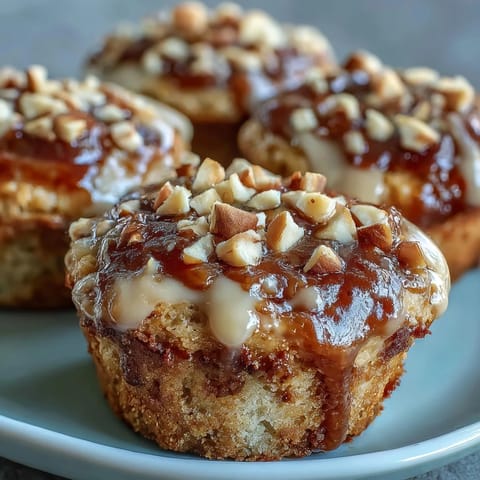 Golden-brown Peanut Butter and Guava Muffins served on a rustic plate, highlighting the crumbly texture and vibrant guava preserve filling.