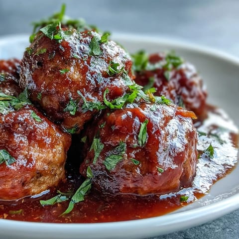 Slow cooker meatballs in marinara, tender and juicy, simmering in rich tomato sauce for a comforting, crowd-pleasing dish.  