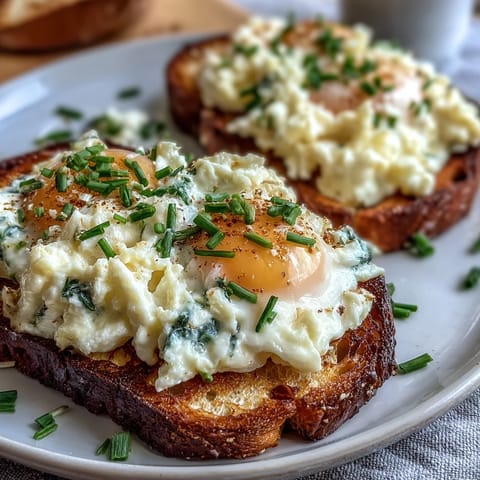 Crisp tartine with tender asparagus spears, velvety scrambled eggs, and a hint of lemon—ideal for a light lunch.