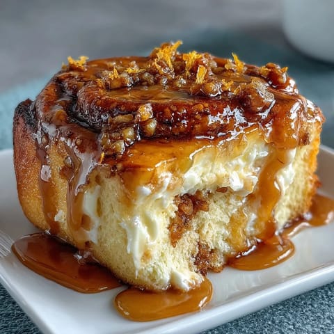 Soft orange rolls topped with creamy orange cream cheese frosting, perfect for a bright and citrusy breakfast treat.