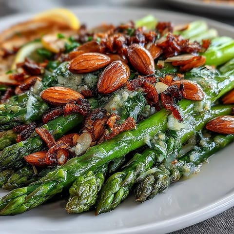 Lemon Butter Asparagus Almonds
