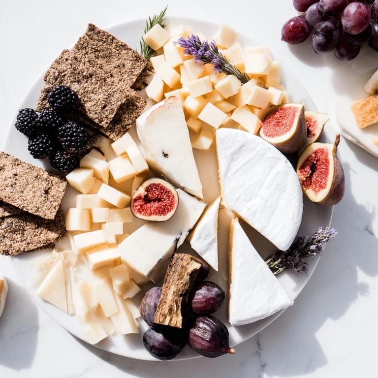 A beautifully arranged Ghostly Outline Halloween Charcuterie Board with dark cheeses and fruits for a party.