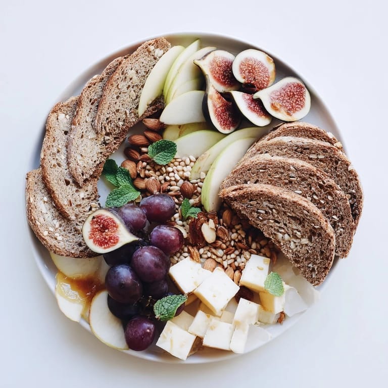 This beautiful Harvest Scythe arrangement showcases seasonal fruits, grains, and slices of bread.