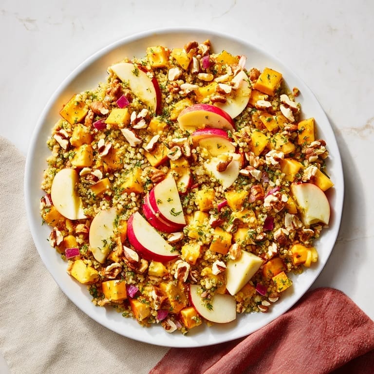 Bright, refreshing Fall Harvest Apple and Chickpea Salad, perfect for a vegetarian lunch or side.