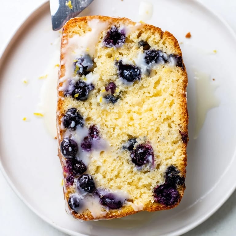 Golden-brown Lemon Blueberry Yogurt Loaf, brimming with juicy blueberries, perfect for breakfast.