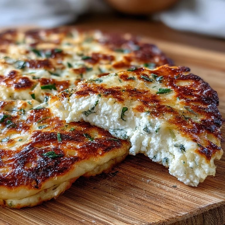 Warm, tender Fluffy Cottage Cheese Flatbread rounds arranged beside a bowl of marinara, perfect for pizza night.