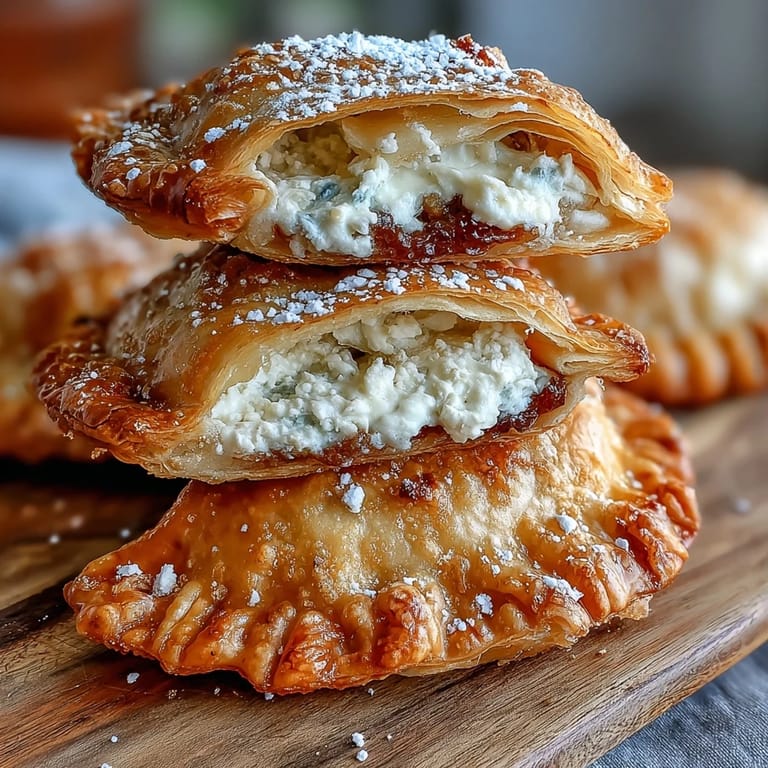 Air-fried Guava and Cheese Empanadas served warm, showcasing melted cream cheese and gooey guava paste.