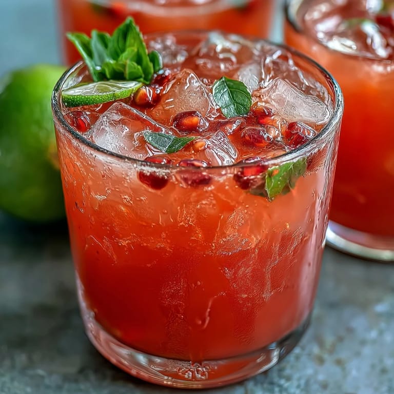 Guava Nectar Drink poured over ice in a tall glass, showing a vibrant pink hue that pairs well with spicy grilled foods.