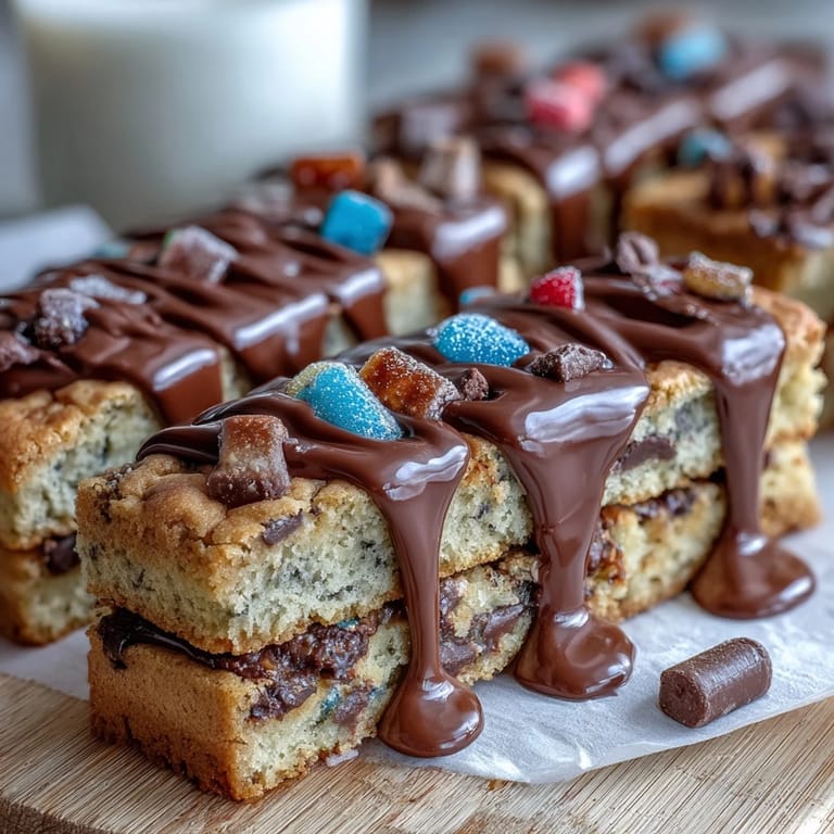 Chewy, golden cookie bars loaded with chocolate chips and drizzled with smooth white chocolate, perfect for graduation celebrations.
