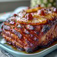 1. Honey glazed ham with pineapple rings and cherries makes a stunning centerpiece for Easter dinner.  